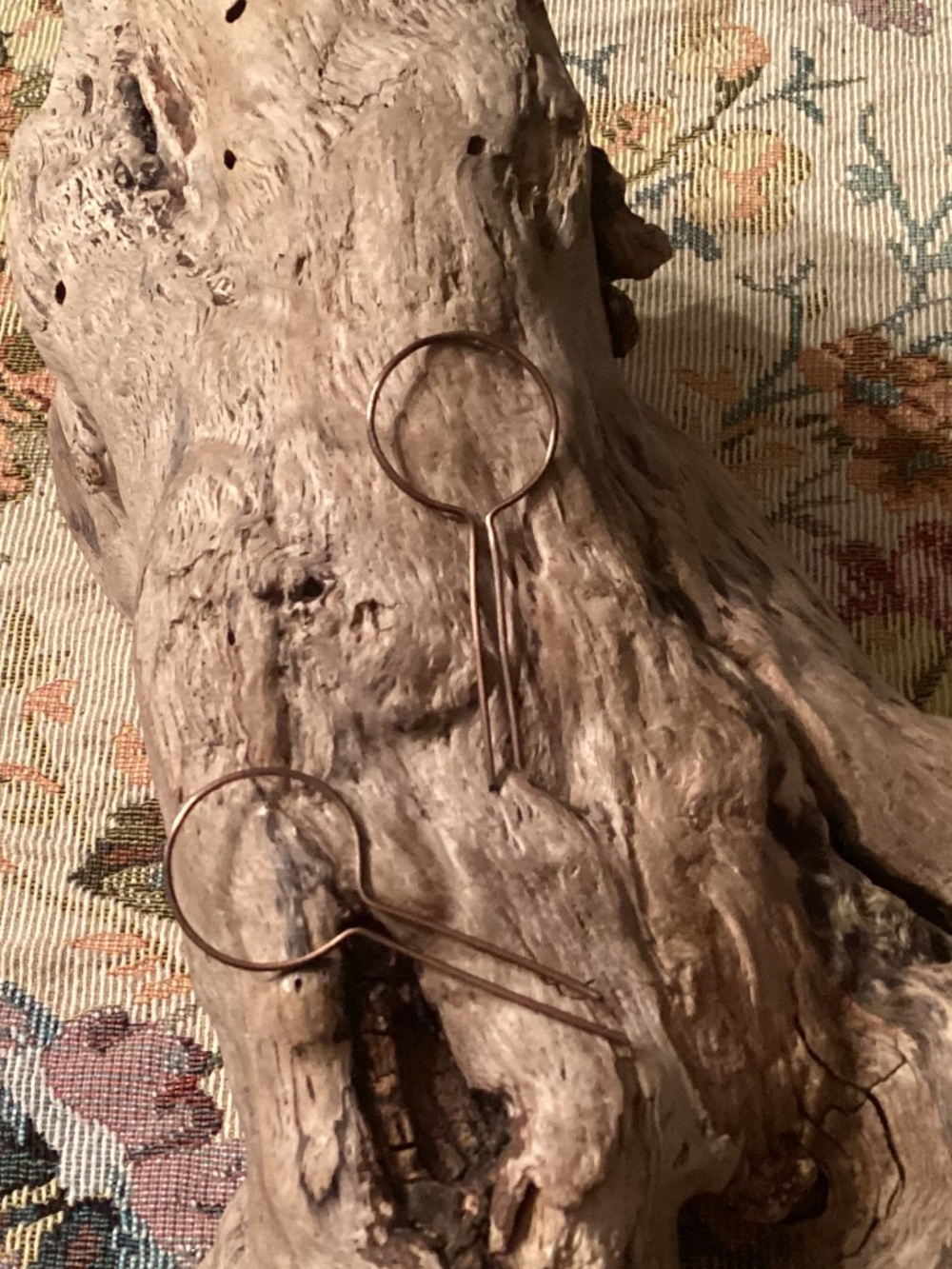 Handmade Oxidized Copper Threader Hoop Earrings